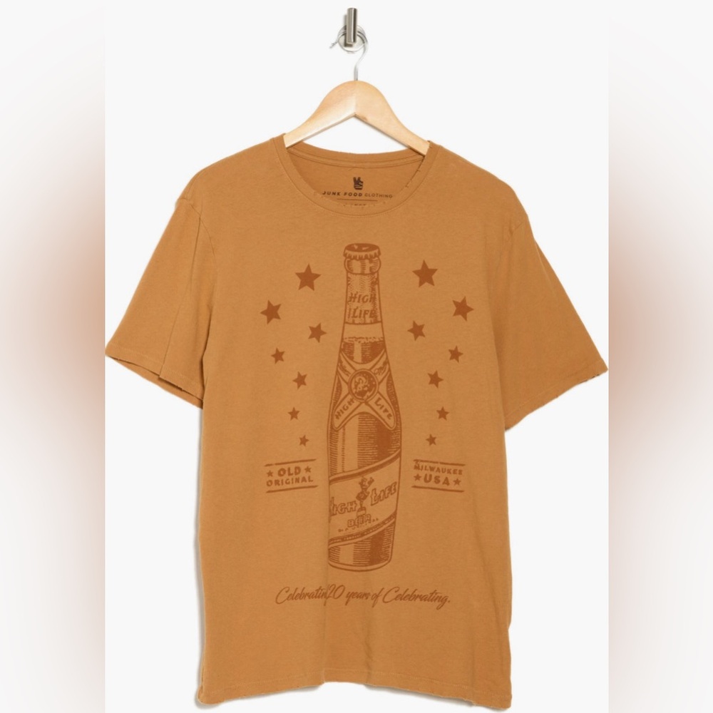 Junk Food NWT L men's Miller High Life Bottle Graphic T-Shirt - Picture 3 of 3